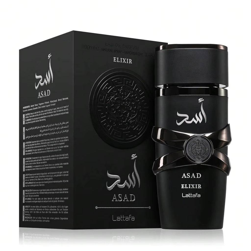 LATTAFA Asad Elixir 100ml – Vue de face flacon masculin oud ambre