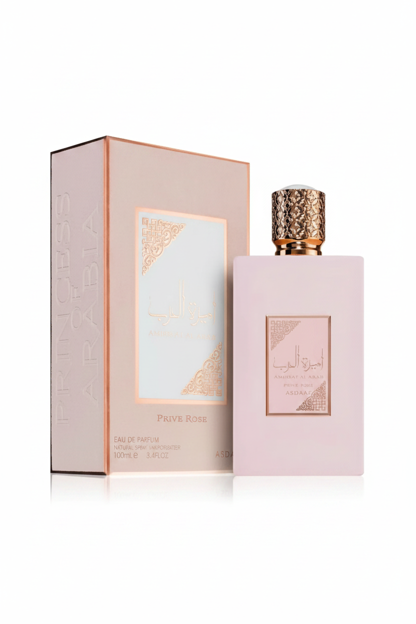 Amierat Al Arab Privé Rose flacon et boîte