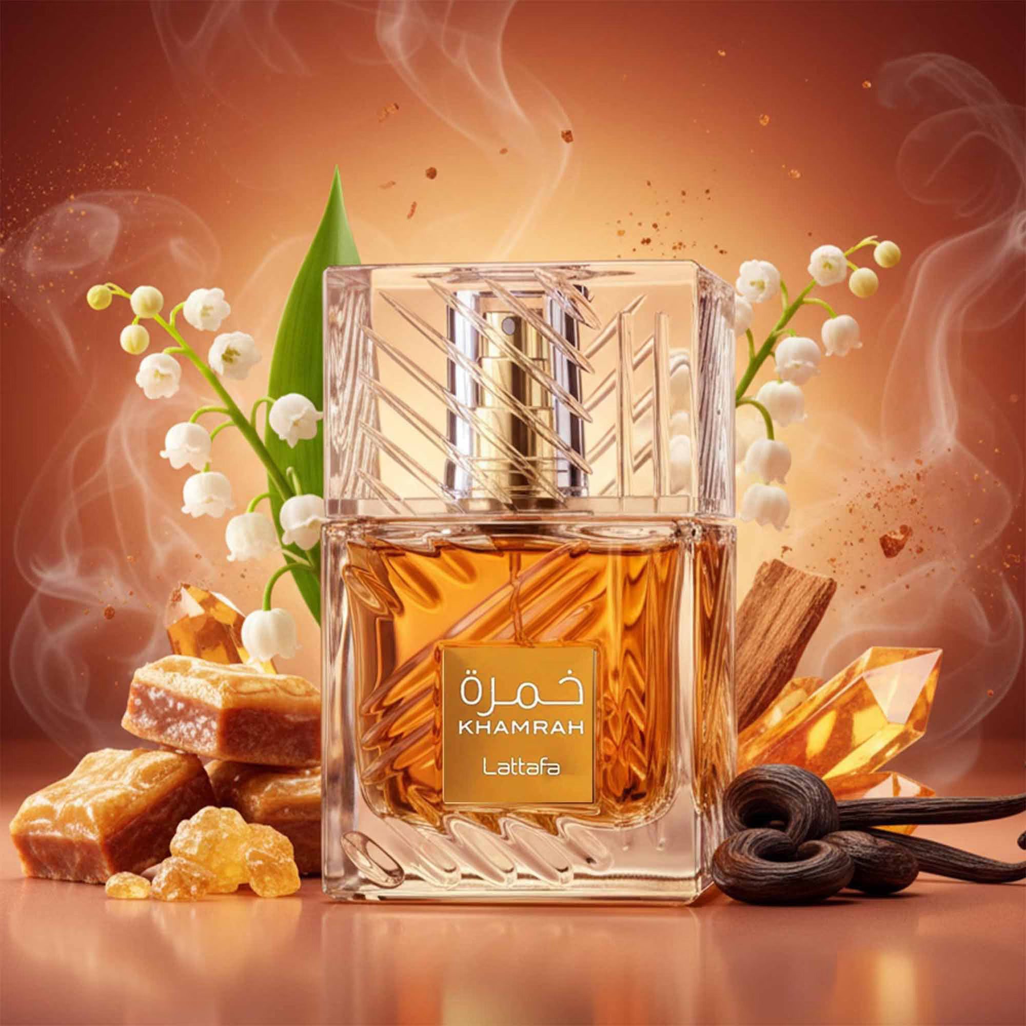 LATTAFA Khamrah EDP 100ml boîte et flacon – Parfum luxe arabe